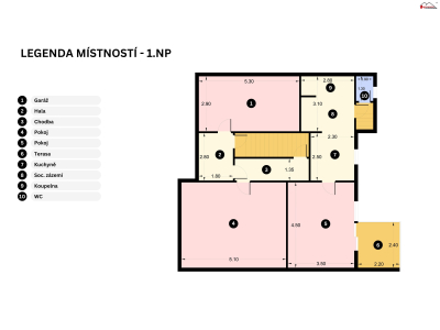 Dvougenerační rodinný dům 2+1 a 3,5+1, garáž, zahrada, pozemek 694 m2 #22