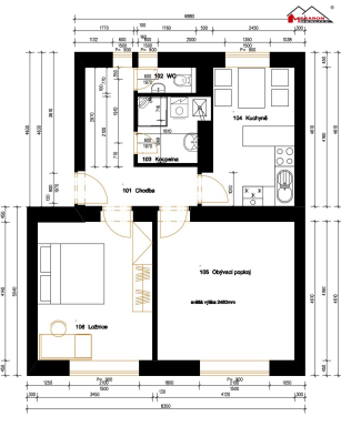 OV byt 2+1, zděný, po generální rekonstrukci, 1.NP/3, 54 m2 byt, 13 m2 sklep #11