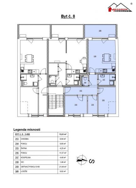 REZIDENCE HAVLÍČKOVA - Novostavba bytového domu – 8 nových bytů o velikosti 2+kk a 3+kk, s terasou, sklepní kójí a park. stáním #11