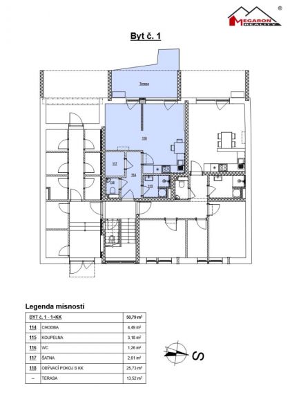 REZIDENCE HAVLÍČKOVA - Novostavba bytového domu – 8 nových bytů o velikosti 2+kk a 3+kk, s terasou, sklepní kójí a park. stáním #4