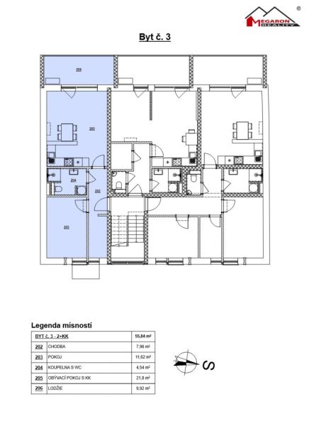 REZIDENCE HAVLÍČKOVA - Novostavba bytového domu – 8 nových bytů o velikosti 2+kk a 3+kk, s terasou, sklepní kójí a park. stáním #6